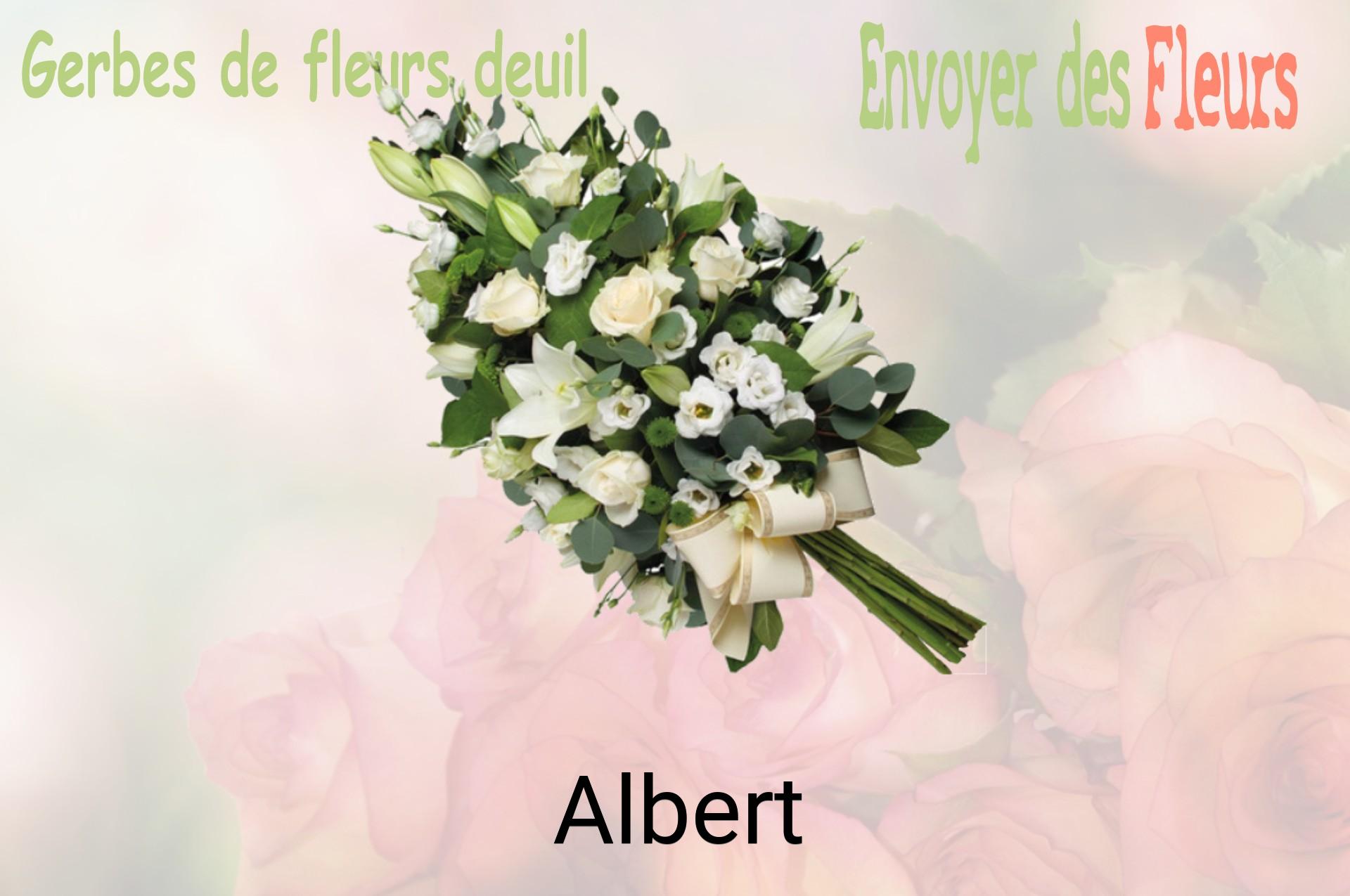 Gerbe de fleurs de deuil livrée à Albert